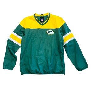 NFL Green Bay Packers Pullover V Neck Men’s Windbreaker size L